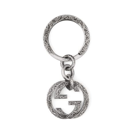 gucci key ring silver g|gucci keychain for women.